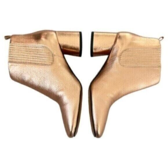 Marc Jacobs Rocket Chelsea Rose Gold Round Block Heel Ankle Booties Size 5 - Picture 5 of 11
